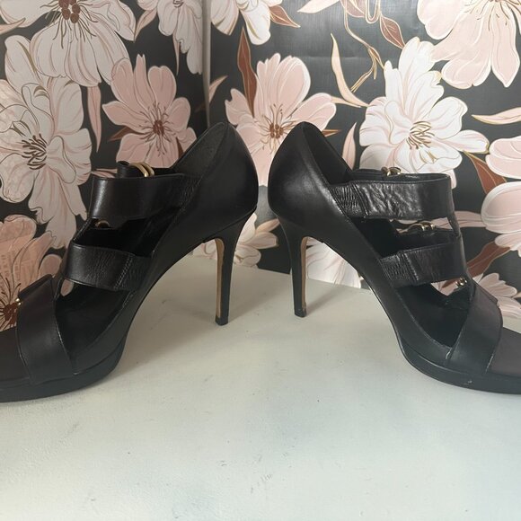 Cole Hann Black 4in Heels with 3 Adjustable straps w/ Open top-Size 8 - Picture 5 of 8